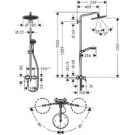 Душевая система Hansgrohe Croma Select 280 Air 1jet Showerpipe с однозахв. смесителем, хром 26791000