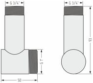 ������ ���������� ������� ����������� ������, 1"��3/4"�, ���. L- 60 ��, 05-1506-0134