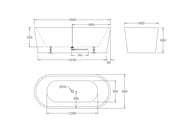 Ванна акриловая BelBagno BB71-1800-NERO-W0 1800х800х600 отдельностоящая, без перелива, д/к, черный