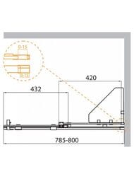 ������� ����� CEZARES STREAM (775-825x1950) BF-1-80-C-Cr ������ ����������, ������� ����
