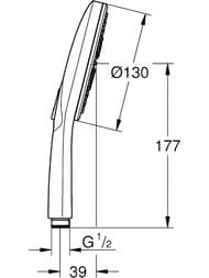 ������ ��� Grohe Rainshower SmartActive 130 26574000 3 ������, ����: ����