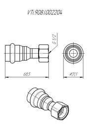 ����� ����������� VALTEC 22�1/2"�, � �������� ������ ����. �����, VTi.908.I.002204
