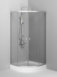 Душевой уголок AM.PM X-Joy Twin Slide (90х90х185) профиль матовый хром/прозрачное W88G-205-090MT64