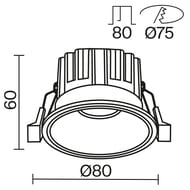 ������������ ���������� Maytoni Round (�����) DL058-12W3K-W, 3000K, 12��, 50�, IP20, �����