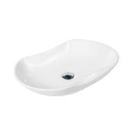 Раковина накладная BelBagno (660х410х120) овальная, без отверстия под смеситель, белая BB1334