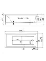 Ванна акриловая Triton 1Acreal Palermo (1800x800) без каркаса, с обвязкой BBA-PM188X0-00U +CK60PF