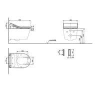 Сиденье-биде TOTO WASHLET RX EWATER+ (386x579x146) с пультом ДУ, белое TCF894CG#NW1