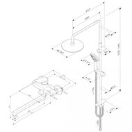 Душевая система AM.PM X-Joy F40885A94 для ванны/душа излив 300мм, верхний душ 220мм, руч.душ 110мм