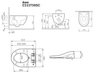 Унитаз подвесной AM.PM Awe 384х560х340 с электронной крышкой биде Clean Care C111739SC