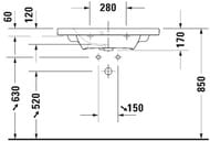 Умывальник DURAVIT DuraStyle 785х400х170 антигряз. покр., 1 отв. под смес. 23377800001