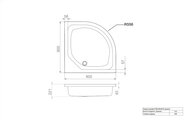 Душевой поддон Triton (900х900х310) полукруглый, средний, каркас ПД4