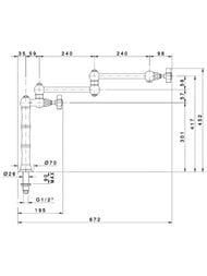 Кран выдвижной Nicolazzi Dames Anglaises для хол.воды, с запорным вентилем, хром 1452CR18 — изображение 2