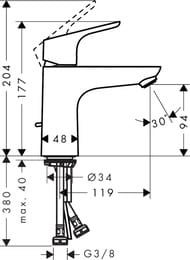 ��������� Hansgrohe Focus 31603 ��� ����������� LowFlow 3,5 �,� ������ ��������, �������������, ����