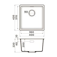����� Omoikiri KATA 40-U-GR (400�420�220) ����������� ������, ���������, ����� 4993397