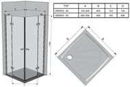 Душевой уголок RAVAK SMARTLINE SMSRV4-80 (800х800х1900) распашные двери, стекло, хром+Transparent