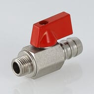 Кран дренажный VALTEC 14х1/4"Н со штуцером, красная рукоятка VT.435.N.02