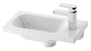 Умывальник RAVAK CHROME 400 R (400х220х120) белый, с отверстием под смеситель справа, без перелива