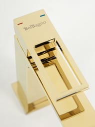 Смеситель на раковину BelBagno LUCE LUC-LVM-ORO однозахватный, с донным клапаном, золото — изображение 5