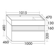 ����� � ��������� Burgbad Yumo 1015�610�470 ���������, 2 �����, ������/����� ������ SFKL102F3193G0179
