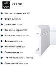 ������� ��������� Bello Deco XPS � 12 (120�20�2000) �����, 00-00004620 (��.)