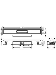 Hansgrohe uBox universal Полный набор для установки вровень с полом, внеш.часть слива 70см 56017180 — изображение 7