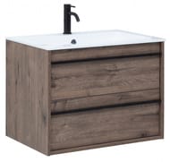 Тумба под умывальник Aquanet Lino 70 690х533х495 подвесная, 2 ящика, цвет: дуб веллингтон 253911