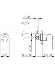 Смеситель для душа Nicolazzi Mac Kinley 05 3706CR29M встриваемый, однозахватный, цвет: хром — изображение 2