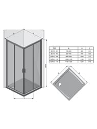 ������ �������� ������ RAVAK BLIX BLRV2K-90 (900�1900) ���������� �����, ������, �����+Grape