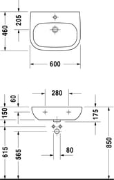 ���������� ����������� DURAVIT D-CODE 600�460�175 1 ���. ��� ����., ��� �������� 23116000002
