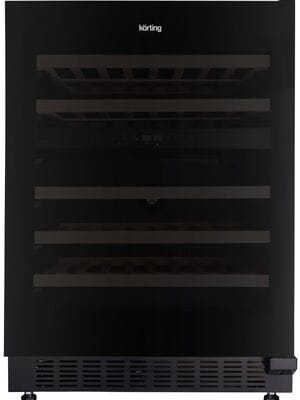 Винный шкаф Korting KFW 803 DB GN (820х595х570) отдельностоящий, 2 зоны, черное стекло