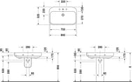 ���������� DURAVIT HAPPY D.2 800�525�175 �������, 3 ��������� ��� ��������� 2316800030