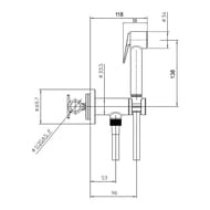 Гигиенический душ Bossini Paloma Brass E37007B.073 с прогрессивным смесителем, цвет: черный матовый