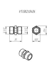 Ниппель VALTEC нерж. сталь 1/2"х1/2"НР, VTi.582.I.0404