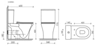 Унитаз-компакт Ceramicanova FORTUNA (770х340х650) с сиденьем, белый CN9001-B +CN9001-T