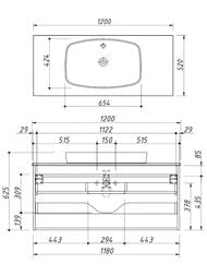 ����� ��� �������� Caprigo ������ (1200�625�520) 2 �����, ���� ��� ������ BAL 120-6289
