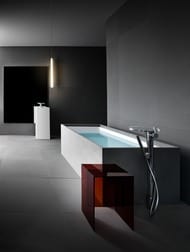 Раковина Laufen KARTELL 811331 (375х435х900) с отверстием под смес., скрытый слив, узор черные линии