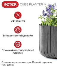  KETER CUBE PLANTER M 50.5  (40x40x40), 