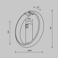 �������� ���������� Maytoni Zero (����) TR230-1-10W3K-B Flarity 3000K 10�� 180�, IP20, ������