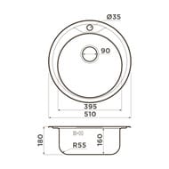 ����� Omoikiri ASIDA 51 IN (510�510�180) ������ �������, ����.����� 4993785