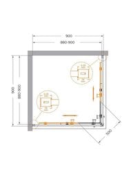 ������� ������ CEZARES RELAX (900�900�2000) RELAX-304-A-2-90-C-BOR ������ ����������/������ ������