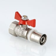 Кран шаровый 16х1/2''В VALTEC BASE под пресс, красная бабочка VT.242.N.1604