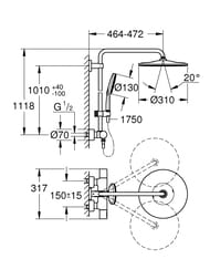 ������� ������� Grohe Rainshower SmartActive 310 � �����������, ����/����� 26647LS0