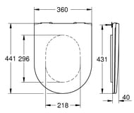 Сиденье для унитаза Grohe Essence Ceramic 39577000 микролифт, быстросъемное, крышка+креплением
