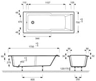 ����� ��������� Jacob Delafon Struktura 170�75 (� �������) ������������ ����� E6D021-00