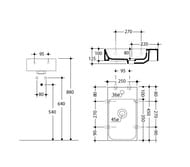 Раковина Kerasan Cento 353701L*1 250х450мм,подвесная, с отверстием под смеситель слева, белый