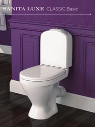 Унитаз компакт Sanita Luxe CLASSIC Basic (630x350x790) сиденье из термопласта, микролифт WC.CC/Classic/2-TM/WHT.G/S1