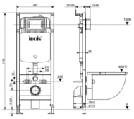 Инсталляция IDDIS Profix, клавиша смыва Optima Home матов.черный, для подвесного унитаза OPH00MBi32K