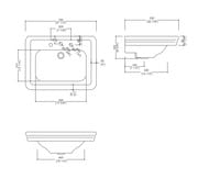 Раковина Devon&Devon Etoile IBLG(1-3)FET  (600х455) с 1 отверстием под смеситель, цвет: белый