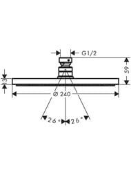   Hansgrohe Raindance S 240 1jet, PowderRain () .   27623340