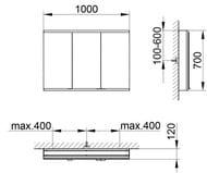 - Keuco Royal Modular 2.0 1000x700x120 ,,usb-.,.800311100000300